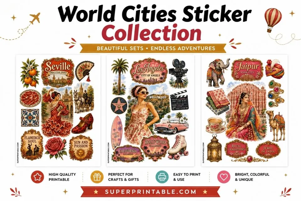 50+ World Cities Sticker Collection Feature Image