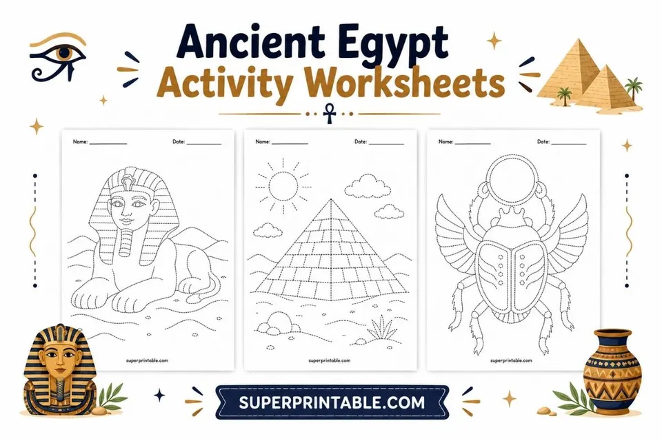 Ancient Egypt Activity Worksheets Feature Image