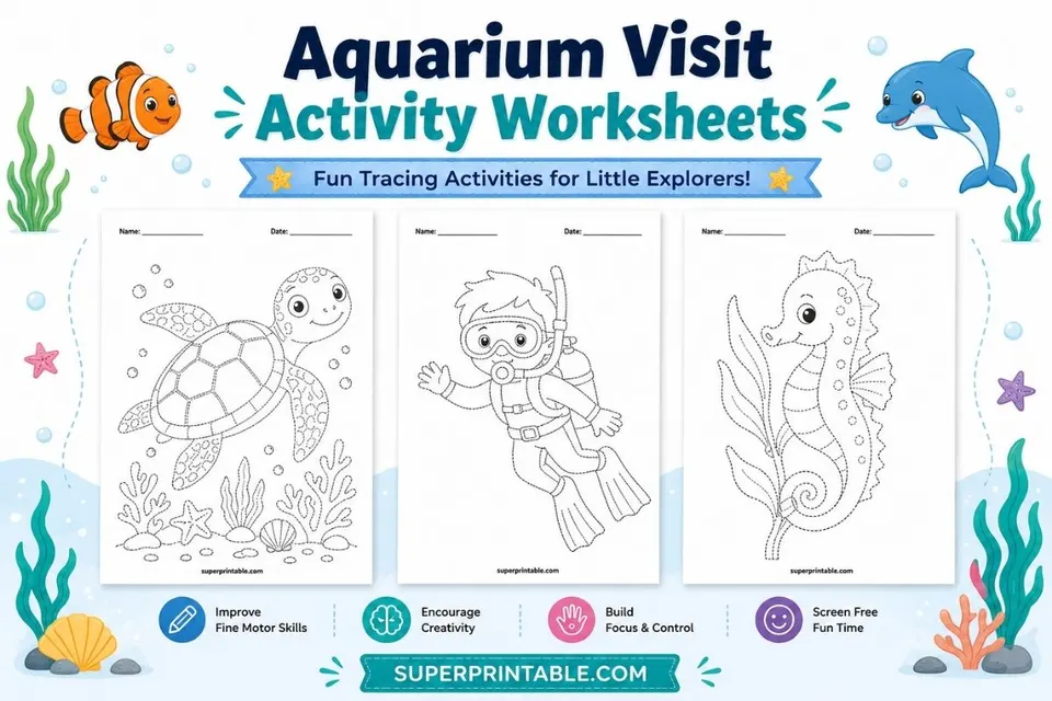 Aquarium Visit Activity Worksheets Feature Image