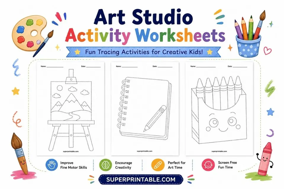 Art Studio Activity Worksheets Feature Image