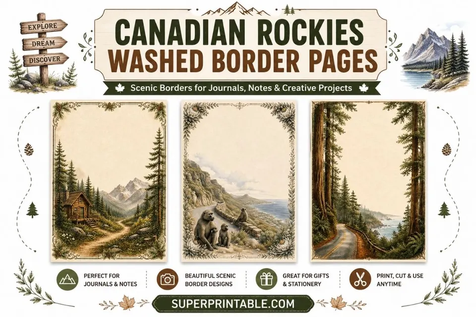 Canadian Rockies Washed Border Pages Feature Image