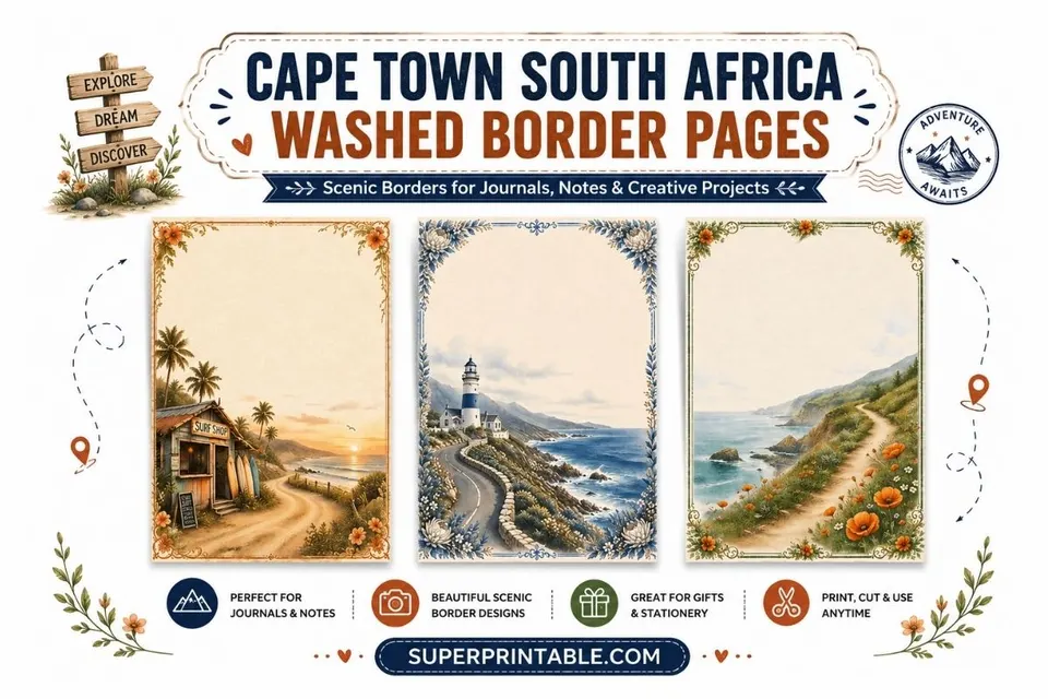 Cape Town South Africa Washed Border Pages Feature Image