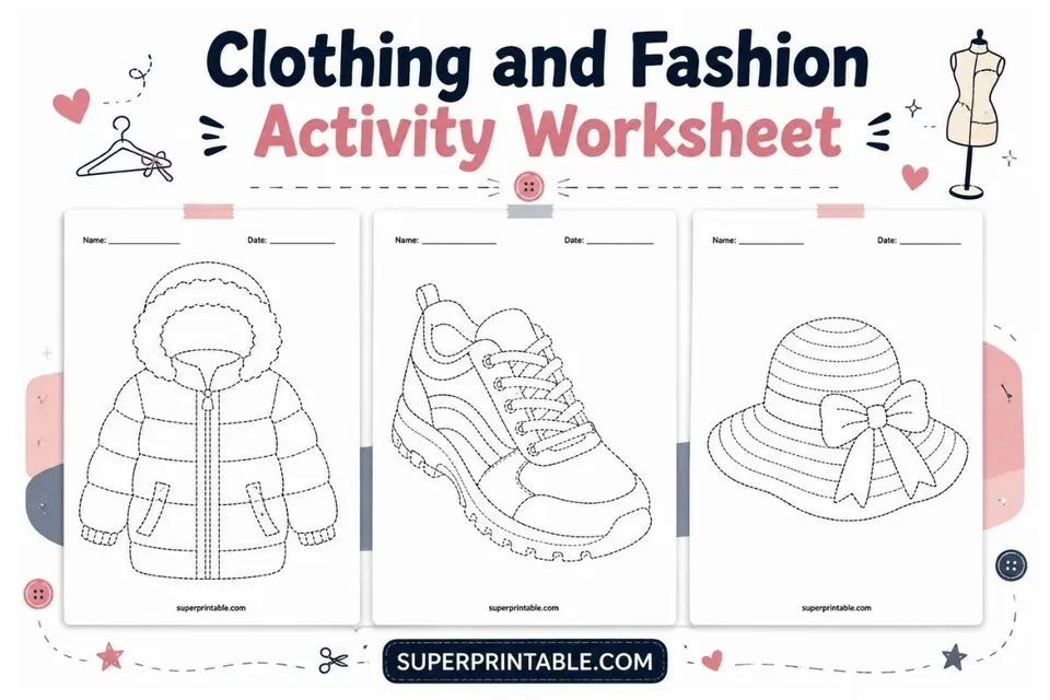Clothing and Fashion Activity Worksheet Feature Image