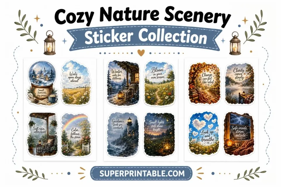 Cozy Nature Scenery Sticker Collection Feature Image