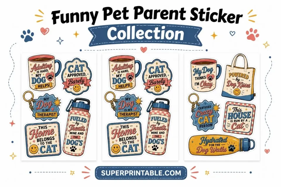 Funny Pet Parent Sticker Collection Feature Image