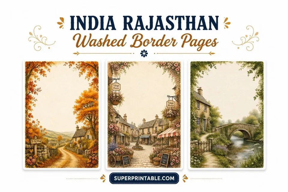 India Rajasthan Washed Border Pages Feature Image