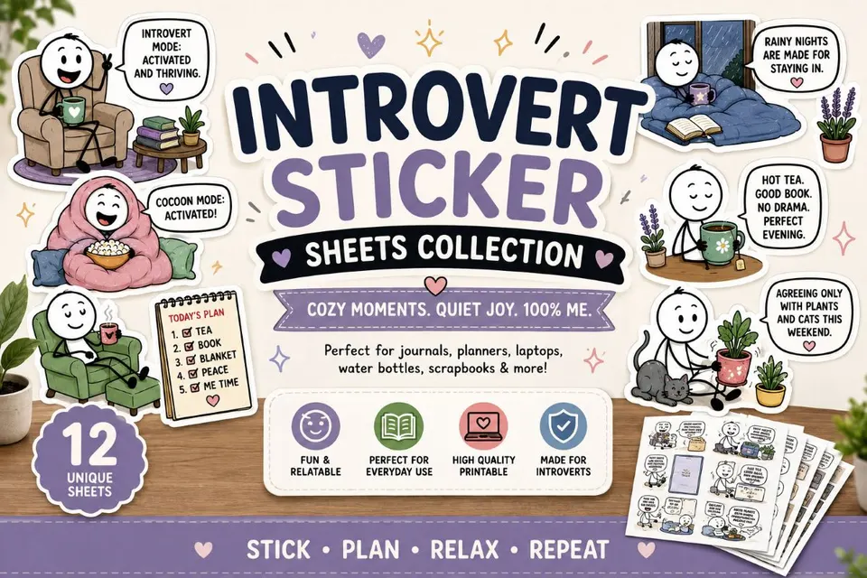 Introvert Life Stickers Sheets Collection