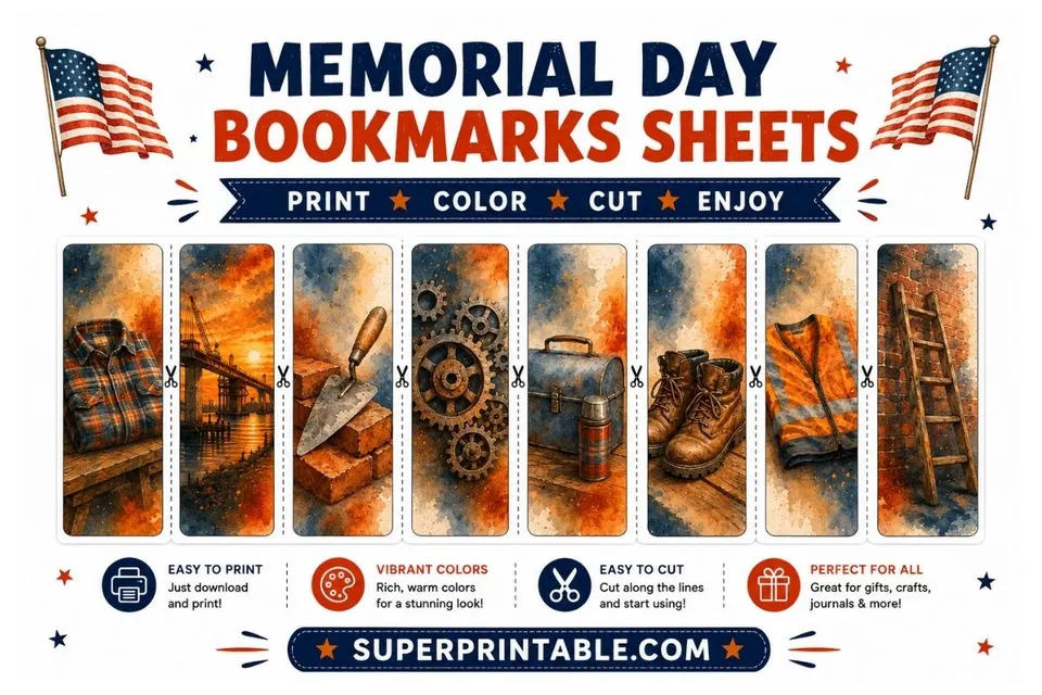 Memorial Day Bookmarks Sheets Collection Feature Image