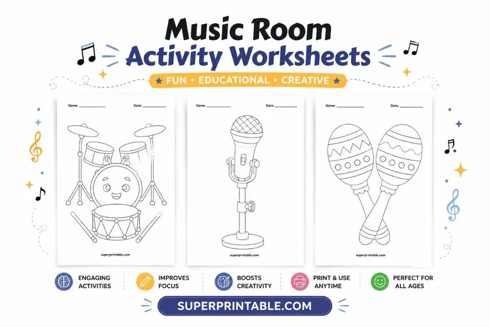 Music Room Activity Worksheets Feature Image