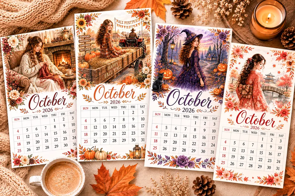 October Calendar 2026 Featured