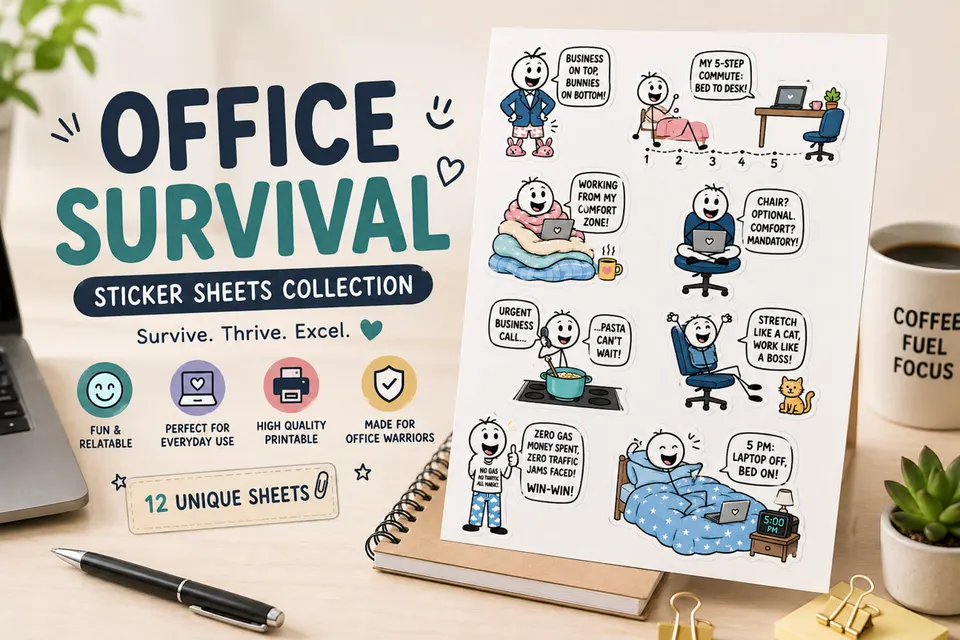 Office Survival Stickers Sheets Collection