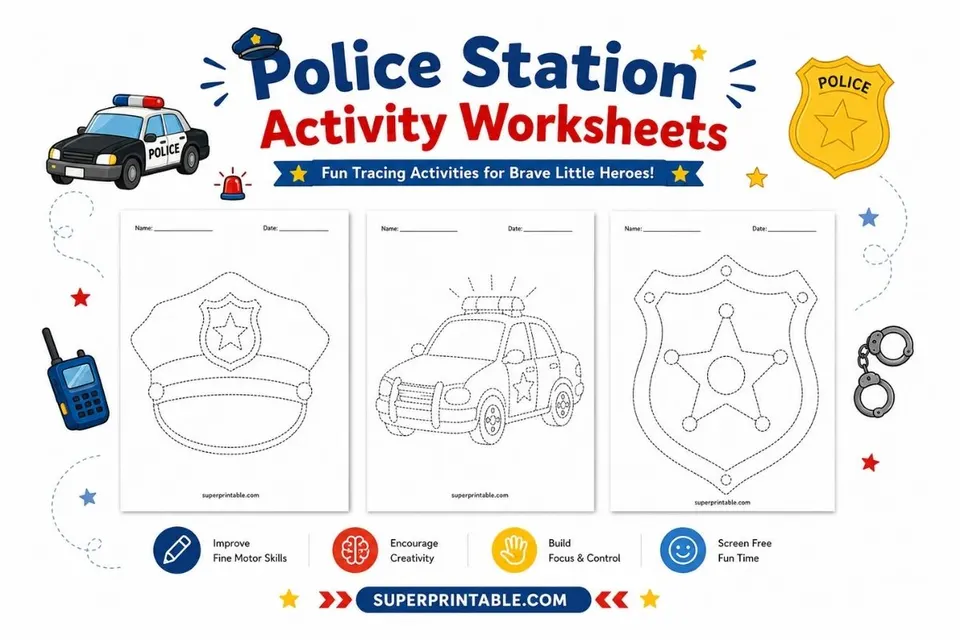 Police Station Activity Worksheets Feature Image