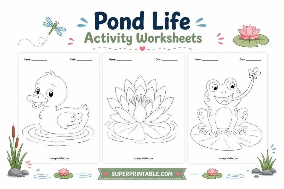 Pond Life Activity Worksheets Feature Image