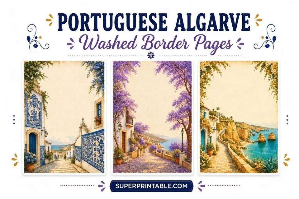Portuguese Algarvev Washed Border Pages Feature Image