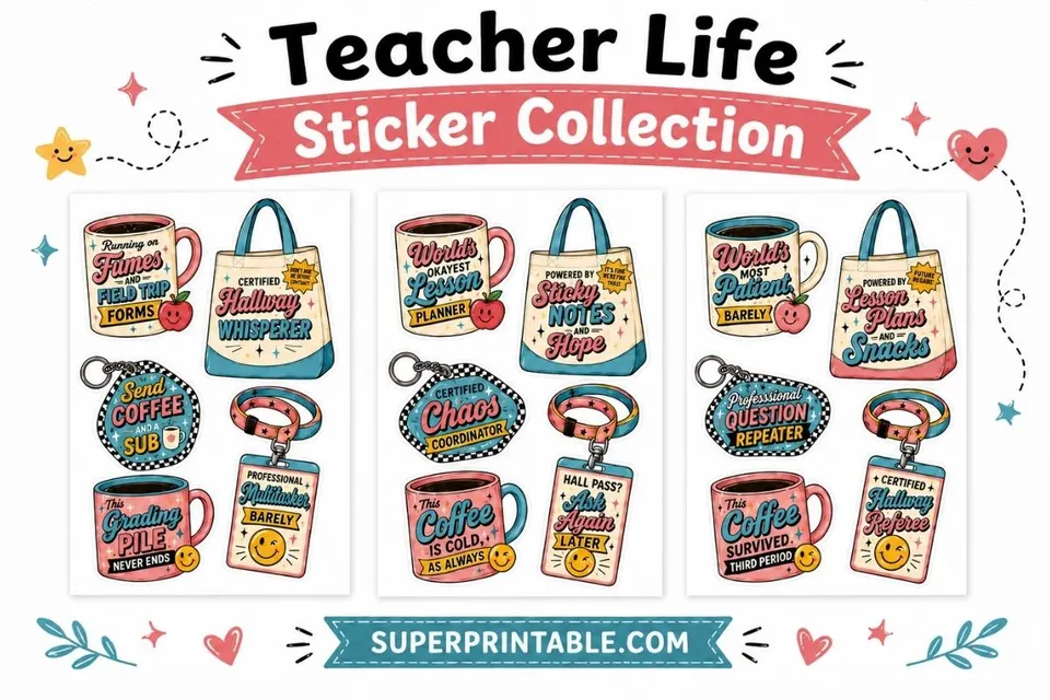 Free Teacher Life Sticker Collection