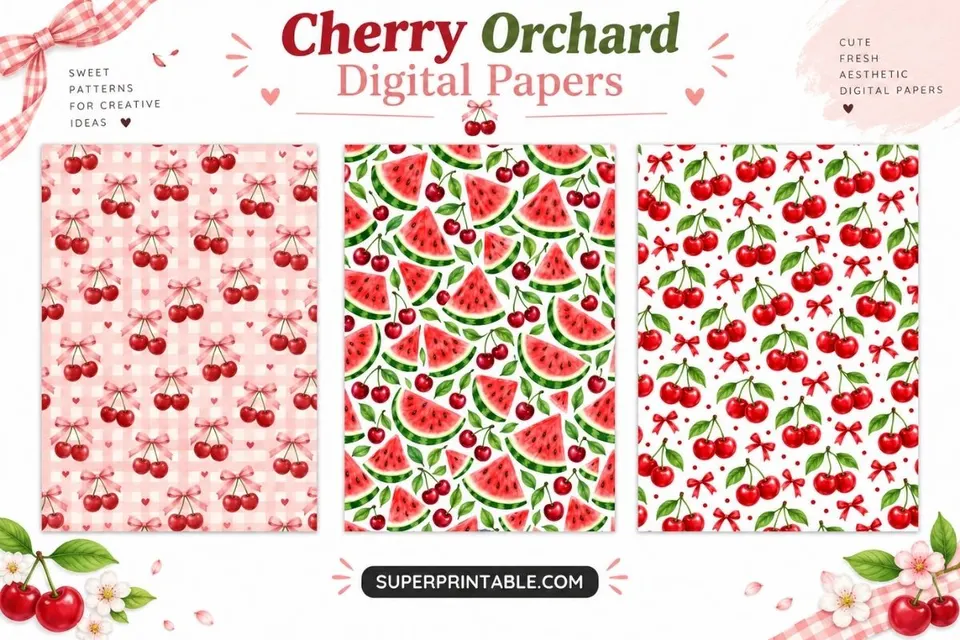 10+ Cherry Orchard Digital Papers Feature Image