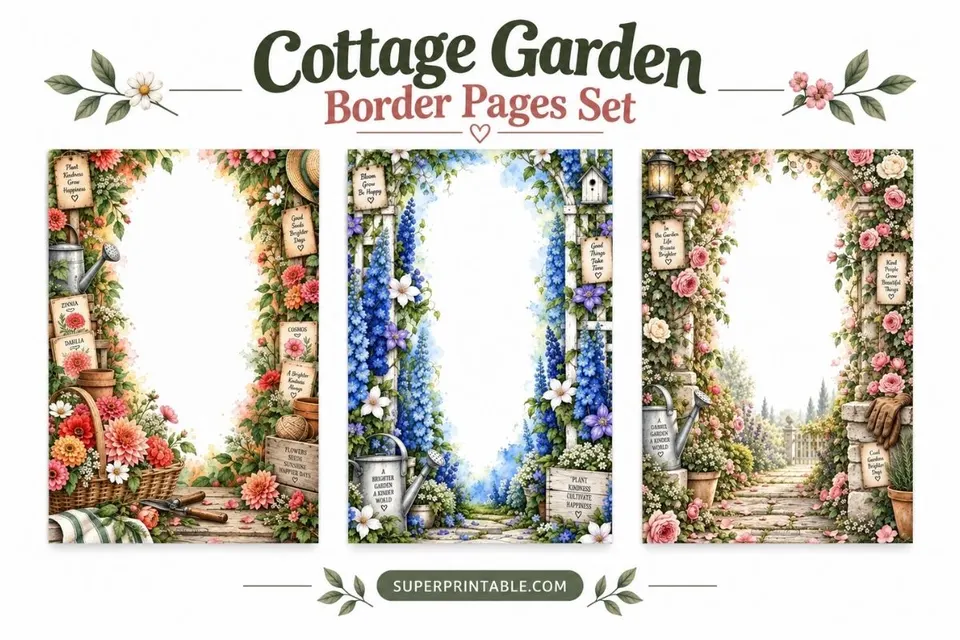 10+ Cottage Garden Border Pages Set Feature Image