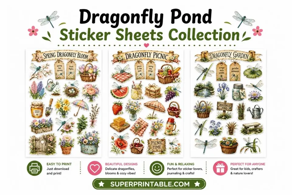 10+ Dragonfly Pond Sticker Sheets Collection Feature Image