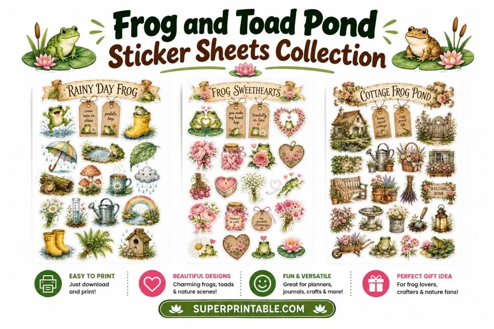 10+ Frog and Toad Pond Sticker Sheets Collection Feature Image