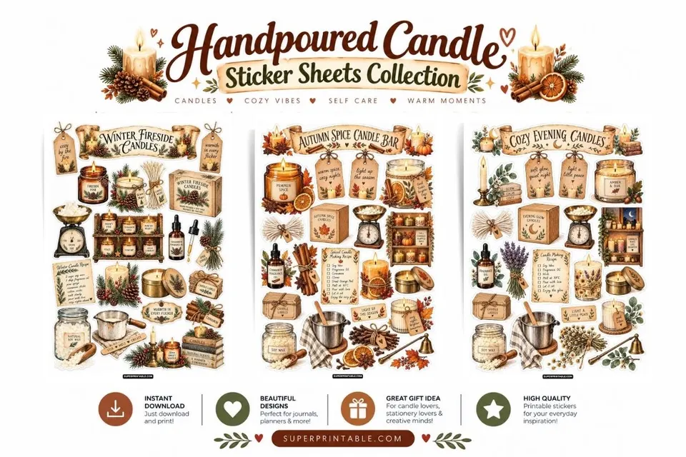 10+ Handpoured Candle Sticker Sheets Collection Feature Image