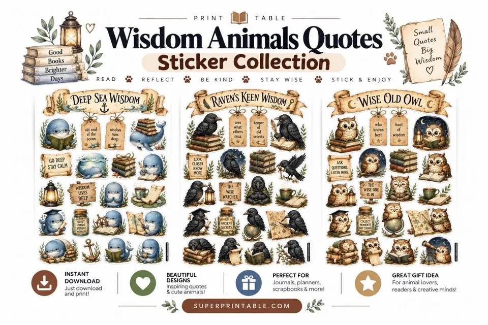 10+ Wisdom Animals Quotes Sticker Collection Feature Image