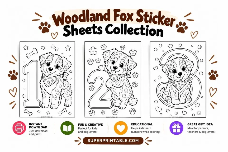 10+ Woodland Fox Sticker Sheets Collection Feature Image