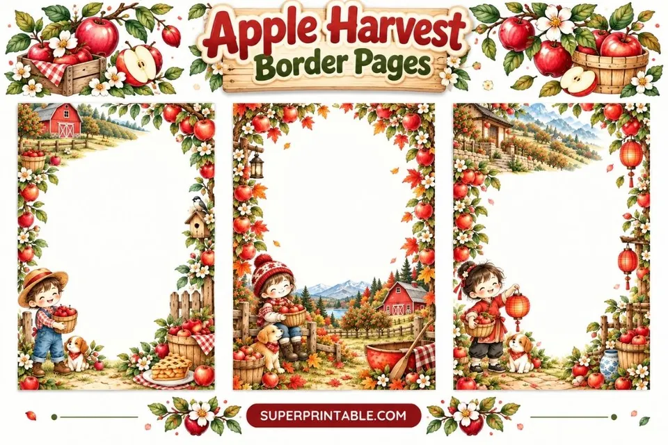 12+ Apple Harvest Border Pages Feature Image