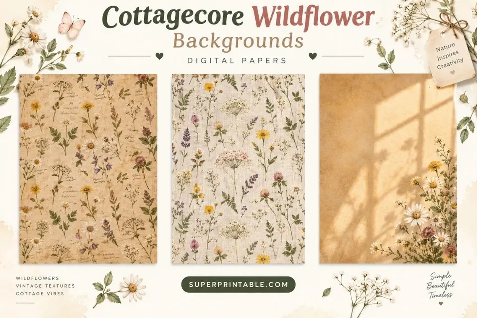 12+ Cottagecore Wildflower Backgrounds Feature Image