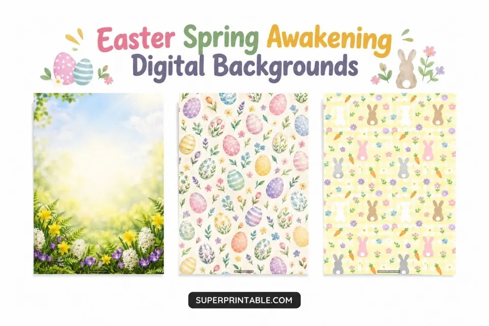 12+ Easter Spring Awakening Digital Backgrounds Feature Image