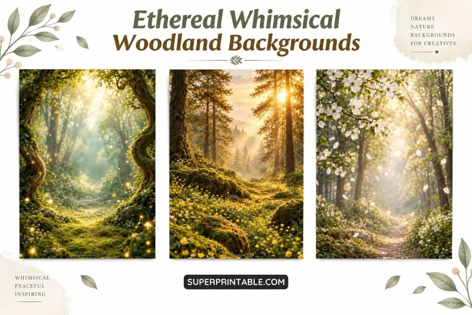 12+ Ethereal Whimsical Woodland Backgrounds Feature Image