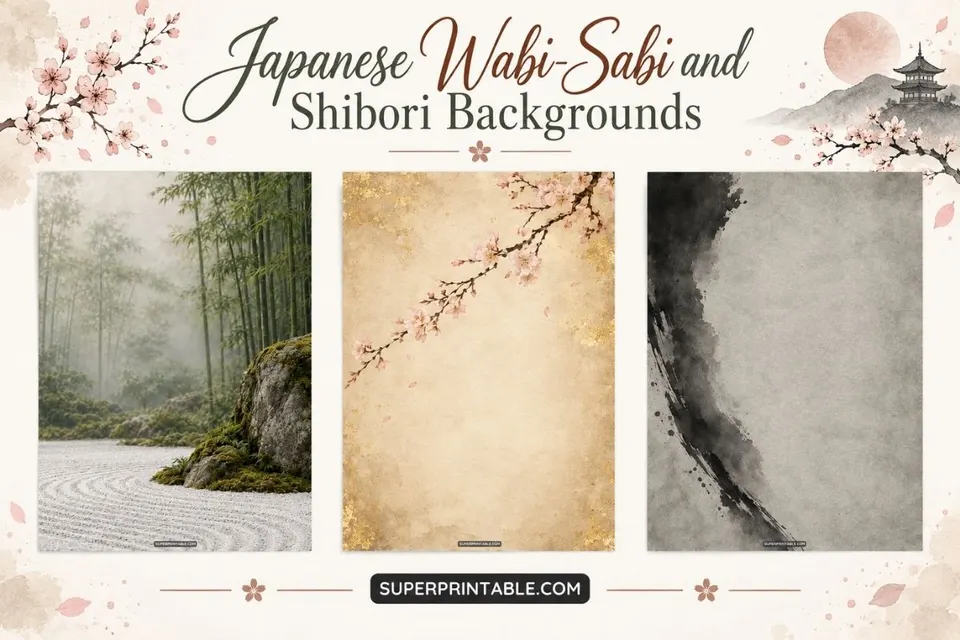 12+ Japanese Wabi-Sabi and Shibori Backgrounds Feature Image