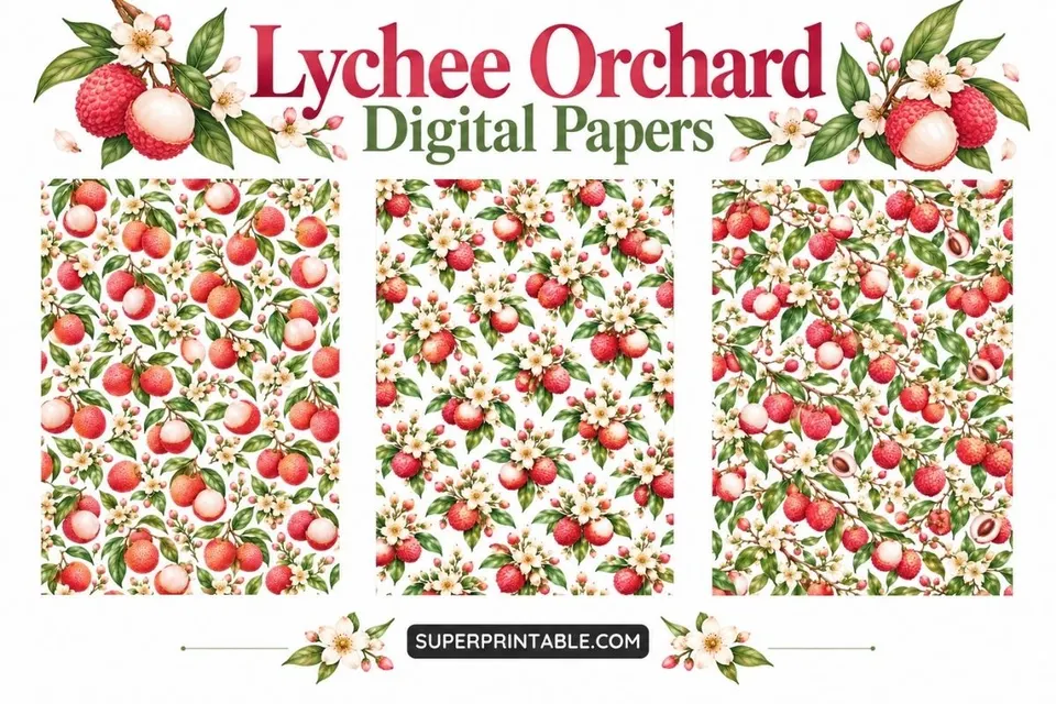 12+ Lychee Orchard Digital Papers Feature Image