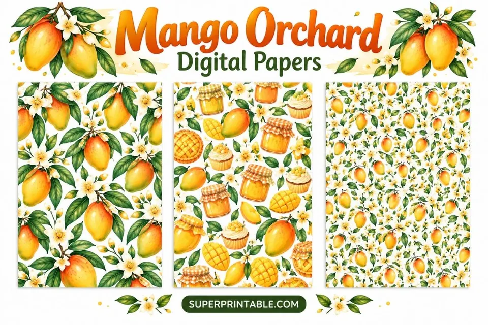 12+ Mango Orchard Digital Papers Feature Image