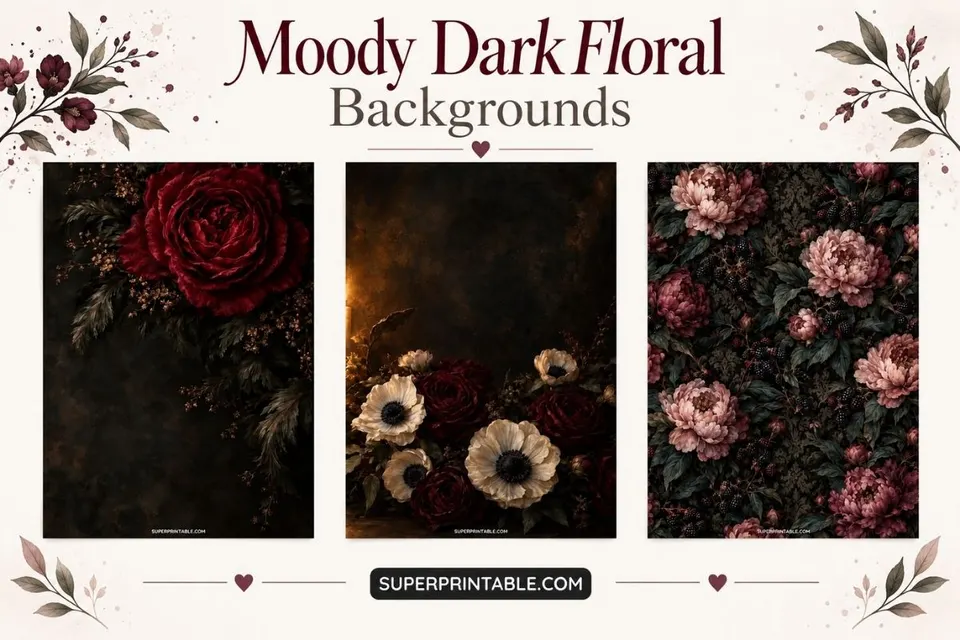 12+ Moody Dark Floral Backgrounds Feature Image