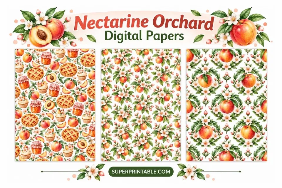 12+ Nectarine Orchard Digital Papers Feature Image