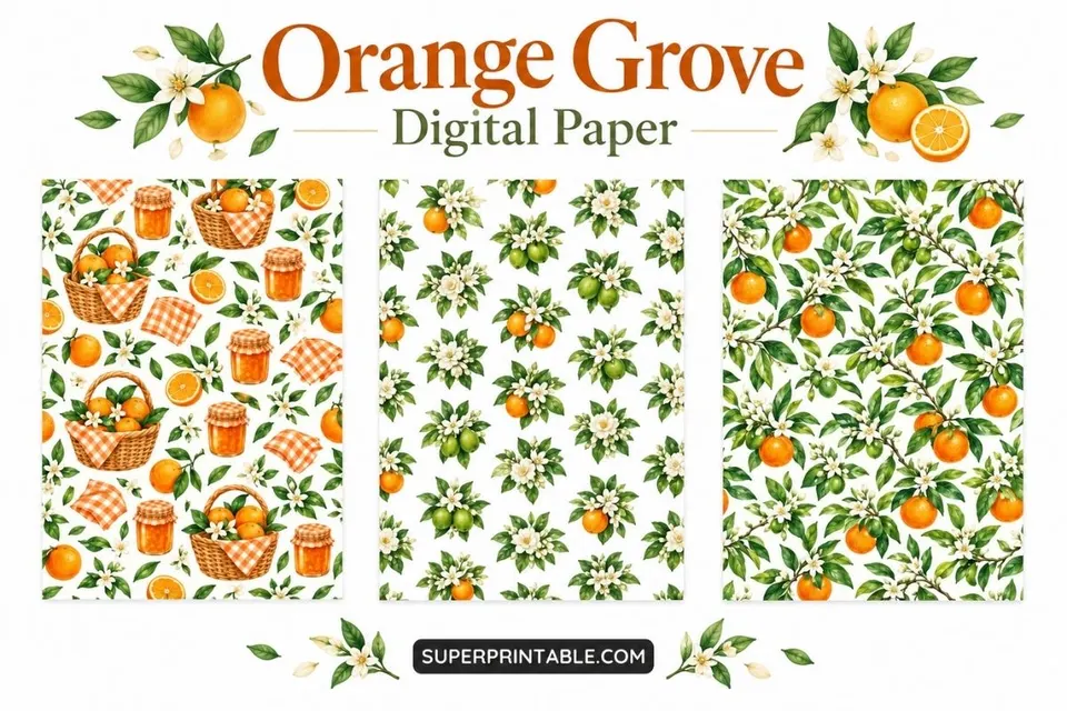 12+ Orange Grove Digital Paper Feature Image