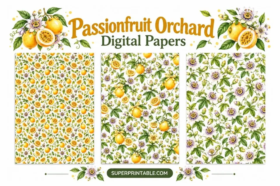 12+ Passionfruit Orchard Digital Papers Feature Image