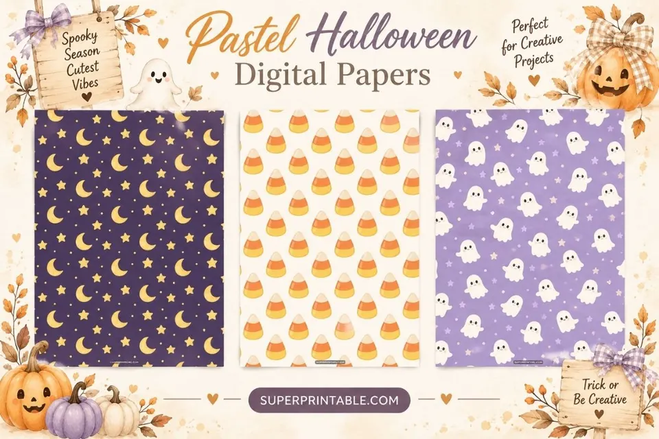 12+ Pastel Halloween Digital Papers Feature Image