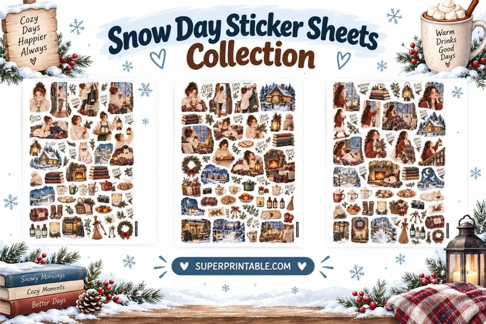 12+ Snow Day Sticker Sheets Collection Feature Image