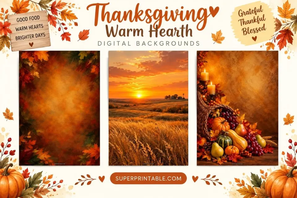 12+ Thanksgiving Warm Hearth Digital Backgrounds Feature Image