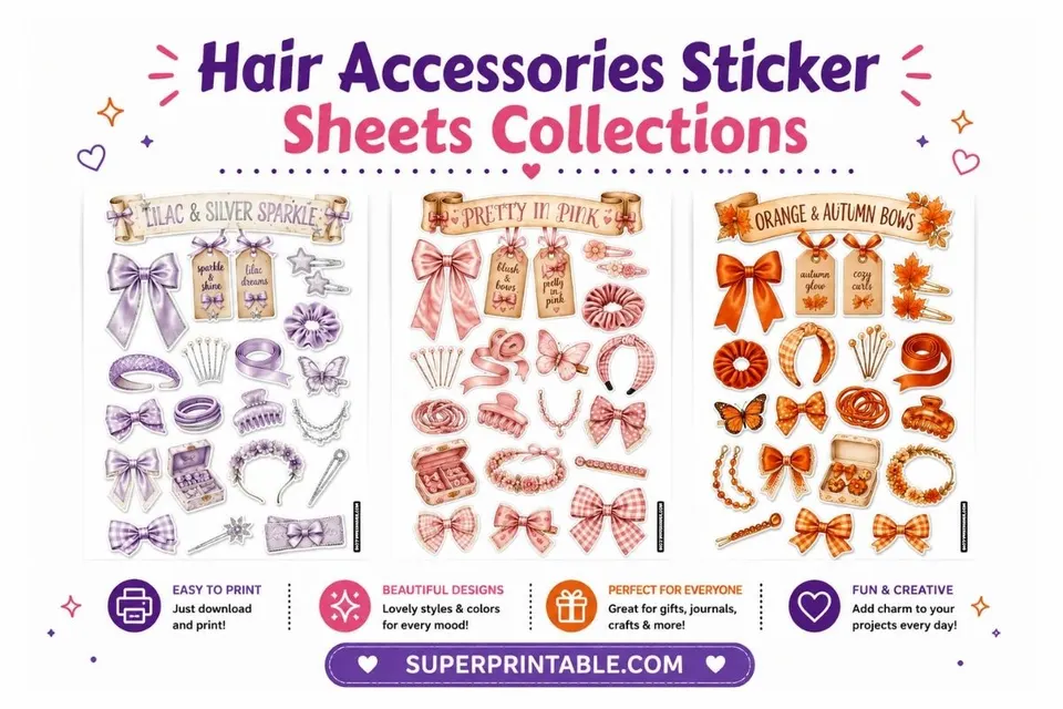 15+ Hair Accessories Sticker Sheets Collections Feature Image
