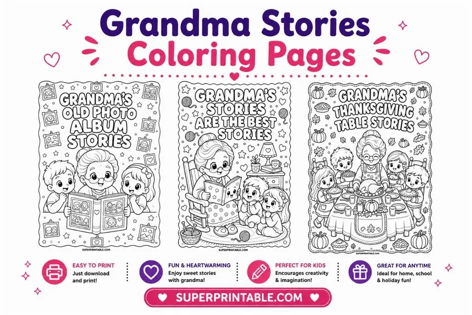 25+ Grandma Stories Coloring Pages Feature Image