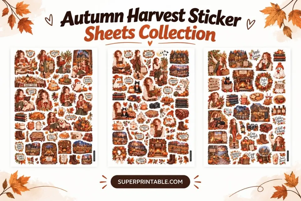 Autumn Harvest Sticker Sheets Collection Feature Image