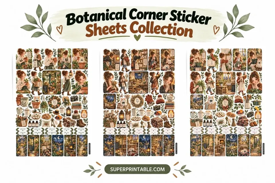 Botanical Corner Sticker Sheets Collection Feature Image