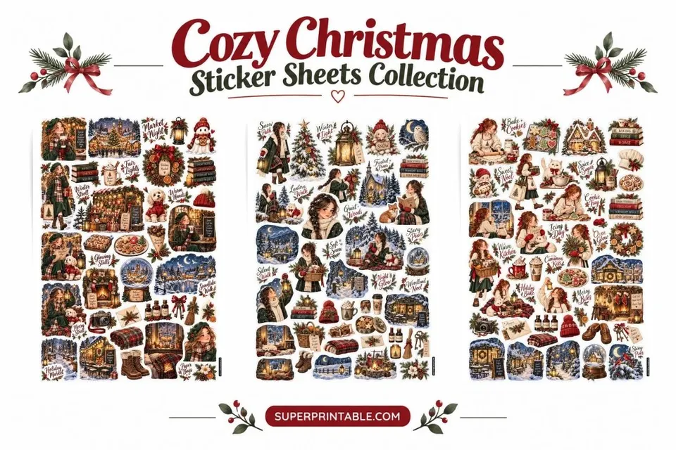 Cozy Christmas Sticker Sheets Collection Feature Image