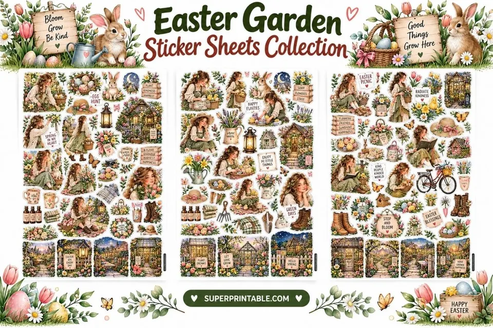Easter Garden Sticker Sheets Collection Feature Image