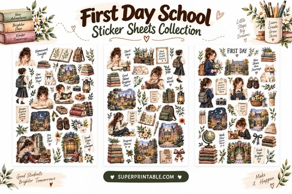 First Day School Sticker Sheets Collection Feature Image