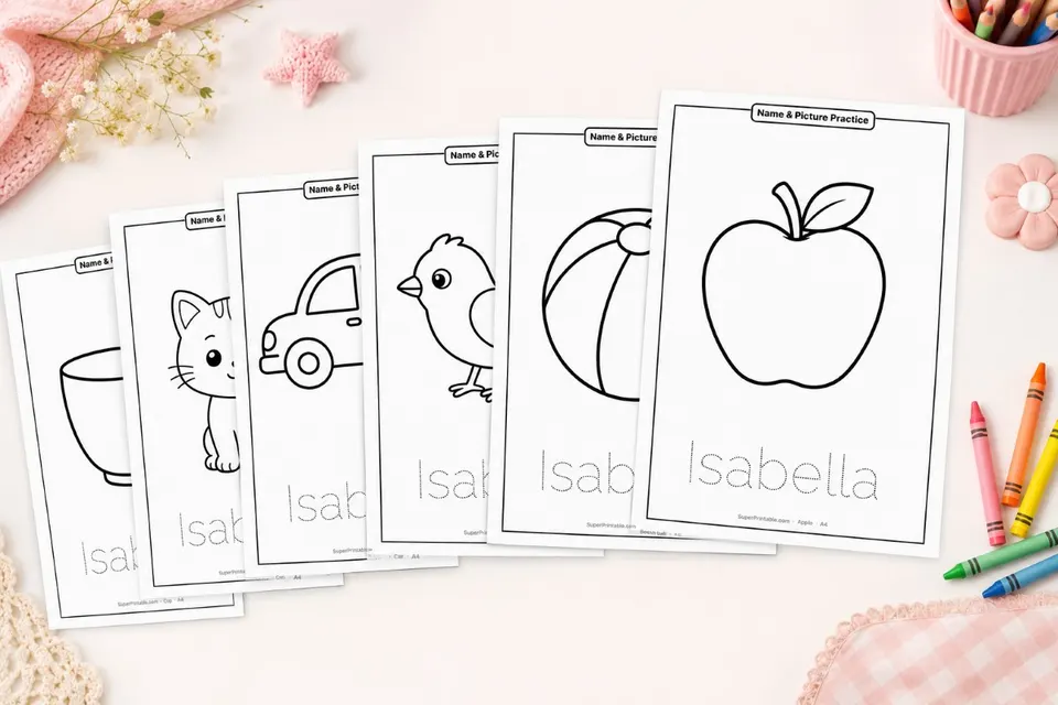 Name Tracing & Picture Practice Creator