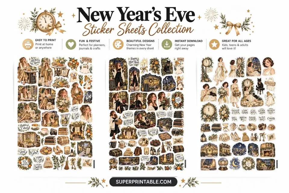 New Year’s Eve Sticker Sheets Collection Feature Image