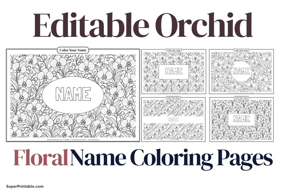 Orchid Floral Name Coloring Pages